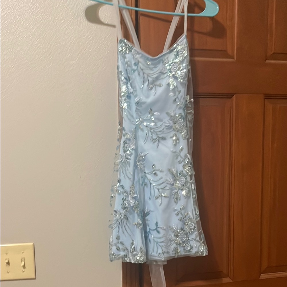 Elegant Blue Mini Dress